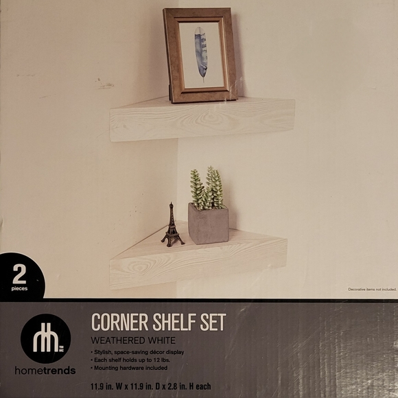 Hometrends - Corner Shelf Set in Weathered White (Two for Sale) - Picture 1 of 1